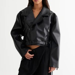 Lioness Staten Island Jacket size XS (Cropped oversized leather jacket)